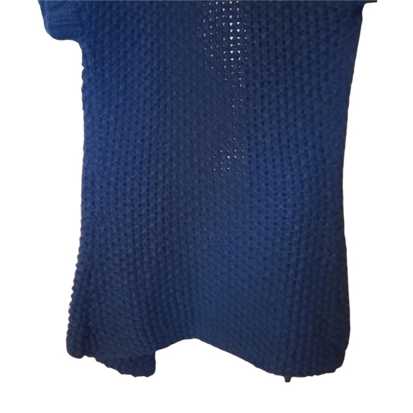 Cassis black short-sleeved wool  long opened cardigan sweater - Picture 9 of 12